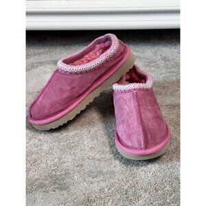Ugg Tasman Slipper Pink Glow Suede Slip On Mule Women Size 5 Shearling Lined